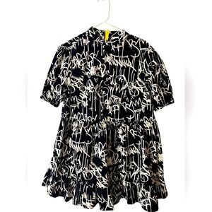 COLLUSION graffiti print high neck dress